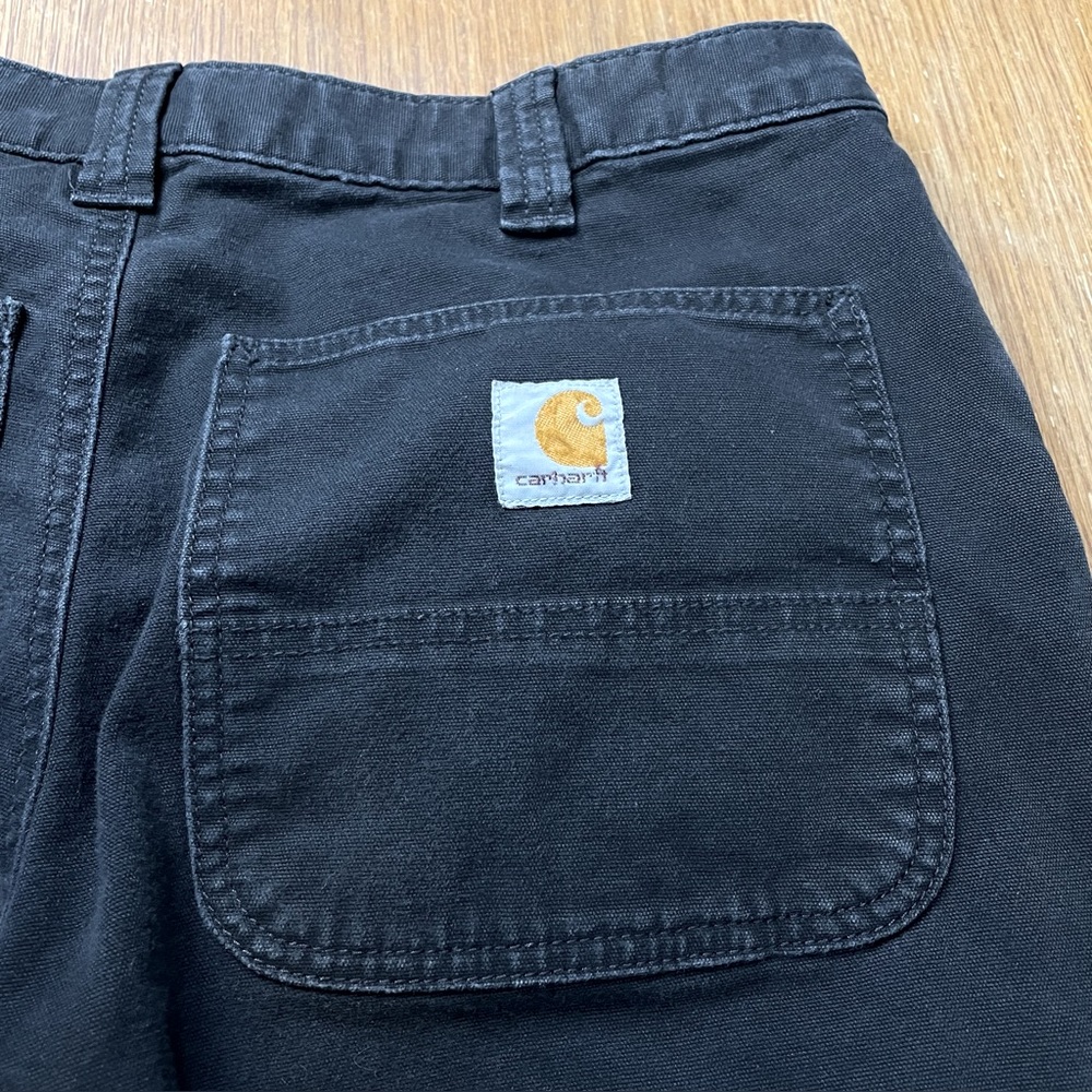 Carhartt Black Relaxed Fit Men’s Jeans with Logo Patch